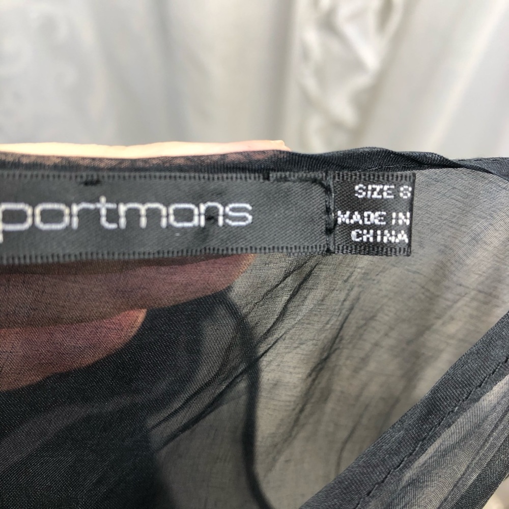 LIKE NEW! PORTMANS Size 8 Silk & chiffon Black formal short dress - Picture 3 of 15
